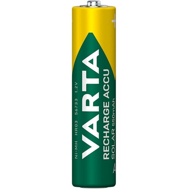 Varta AAA (HR03) Recharge Accu Solar batterijen / 550 mAh - 2 stuks in blister