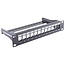 10 inch Patch Panel 1U voor 12 Keystone modules met kabelgeleiding / zwart