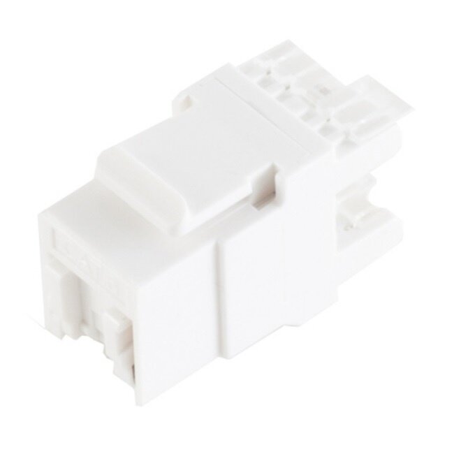 UTP CAT6 Gigabit Keystone module RJ45 - LSA - met afsluitcover / wit