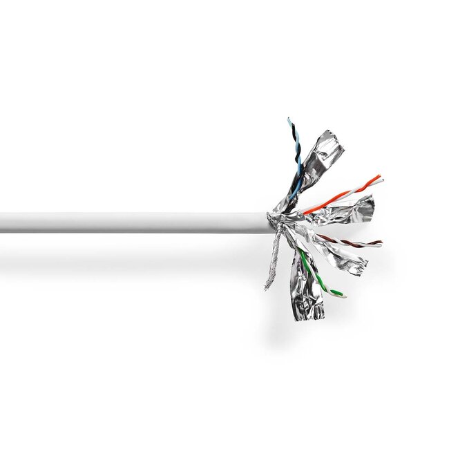Nedis S/FTP CAT6 Gigabit netwerkkabel met vaste aders - AWG24 / LSZH / grijs - 305 meter
