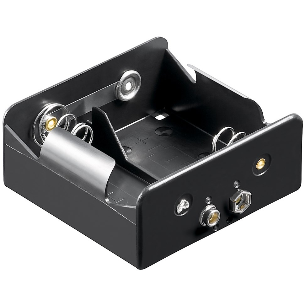 Goobay 11452 Batterijhouder 2 D (mono) Drukknopaansluiting (l x b x h) 73 x 71 x 31 mm