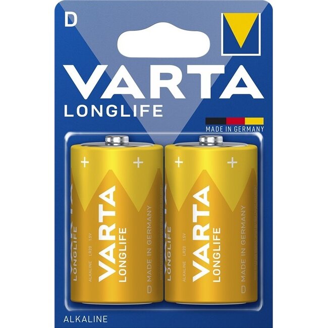 Varta D (LR20) Longlife batterijen - 2 stuks in blister