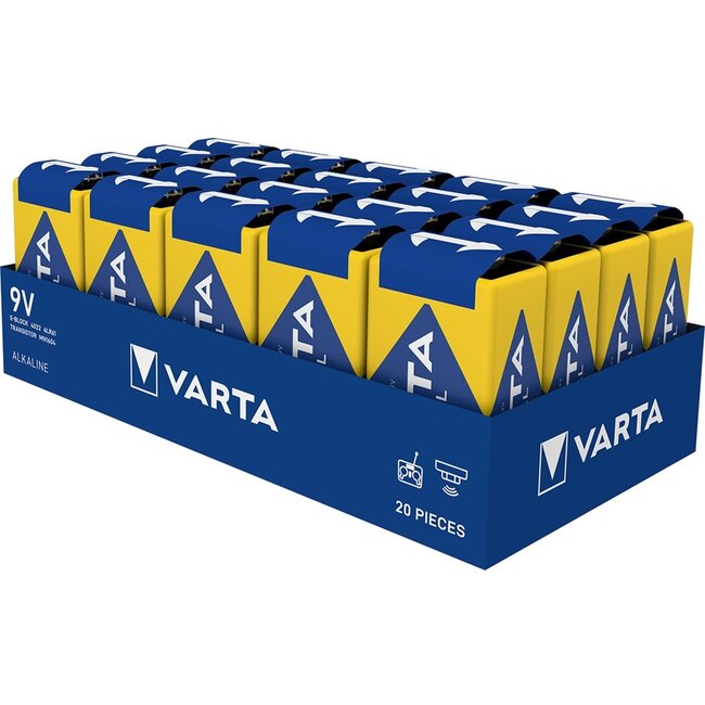 Varta E (6LR61) 9V Industrial Pro batterijen - 20 stuks in doos