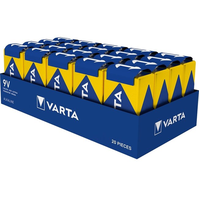 Varta E (6LR61) 9V Longlife Power batterijen - 20 stuks in doos