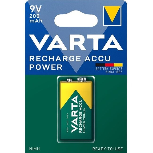 Varta E (6HR61) 9V Recharge Accu Power batterij / 200 mAh - 1 stuk in blister