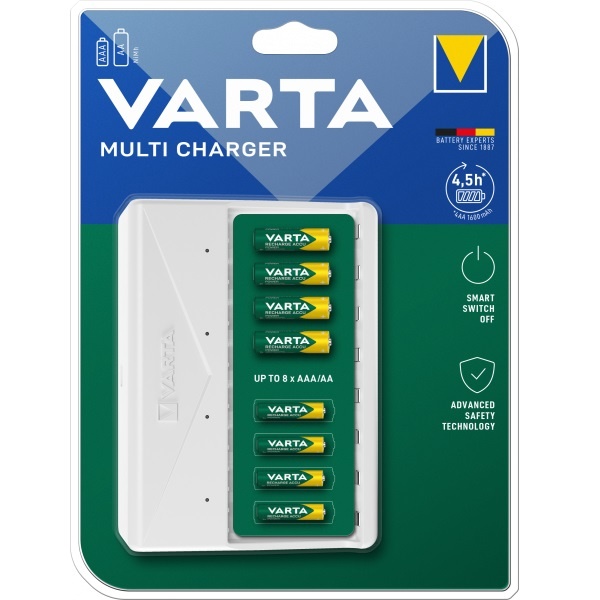 Varta 57659 101 401. Geschikt voor: Huishoudelijke batterij, Type stroombron: AC, Compatibele batterij technologiën: Nikkel-Metaalhydride (NiMH). Kleur van het product: Wit. Output