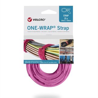 Velcro Velcro One-Wrap klittenband kabelbinders 150 x 12mm / roze (25 stuks)