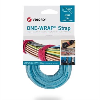 Velcro Velcro One-Wrap klittenband kabelbinders 150 x 12mm / lichtblauw (25 stuks)