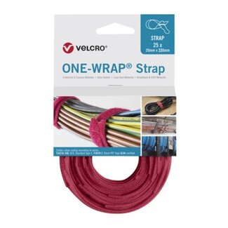 Velcro Velcro One-Wrap klittenband kabelbinders 330 x 12mm / rood (25 stuks)