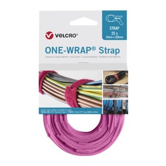 Velcro Velcro One-Wrap klittenband kabelbinders 330 x 12mm / roze (25 stuks)