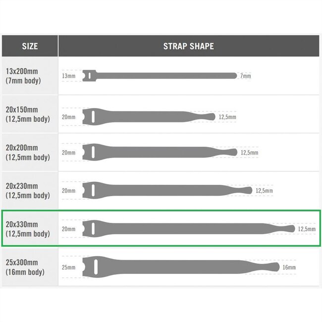 Velcro One-Wrap klittenband kabelbinders 330 x 12mm / roze (25 stuks)