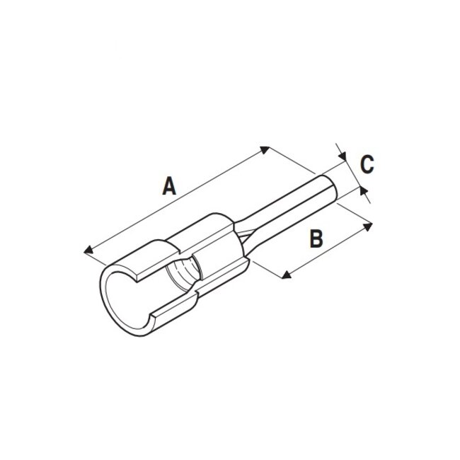 Pen kabelschoen (m) - 2,9mm / geel (100 stuks)