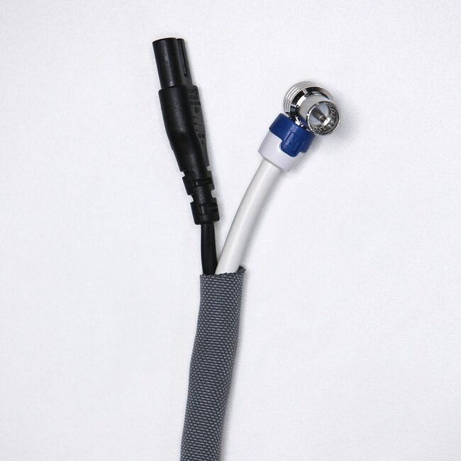 Cavus polyester kabelsleeve zelfsluitend - 10mm / grijs - 1 meter