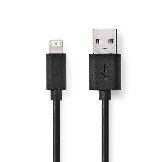 Nedis Nedis 8-pins Lightning naar USB-A kabel - USB2.0 - tot 2,4A / zwart - 1 meter