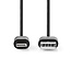 Nedis 8-pins Lightning naar USB-A kabel - USB2.0 - tot 2,4A / zwart - 1 meter