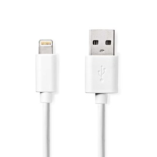 Nedis Nedis 8-pins Lightning naar USB-A kabel - USB2.0 - tot 2,4A / wit - 1 meter