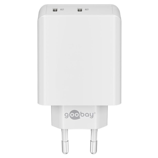 Goobay thuislader met 2 USB-C PD poorten - 36W / wit