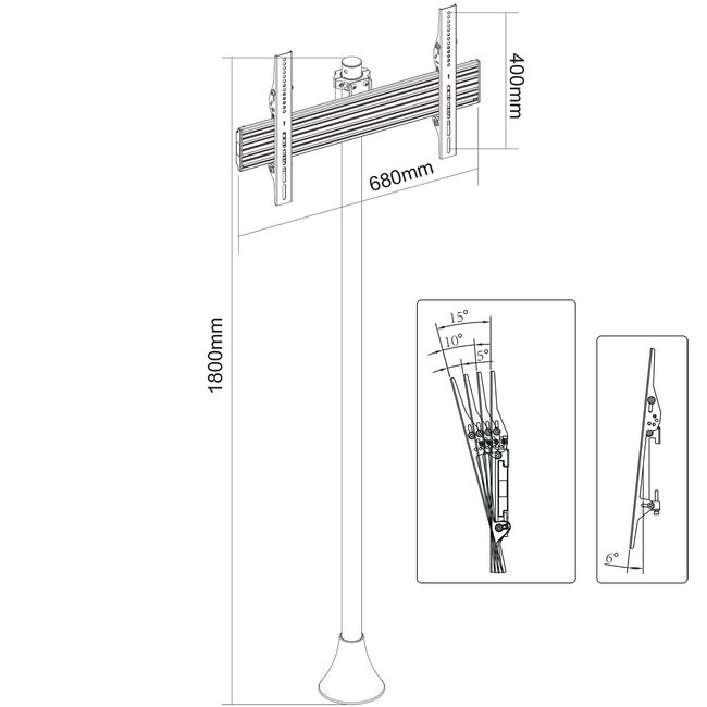 My Wall vloerstandaard voor schermen tot 70 inch