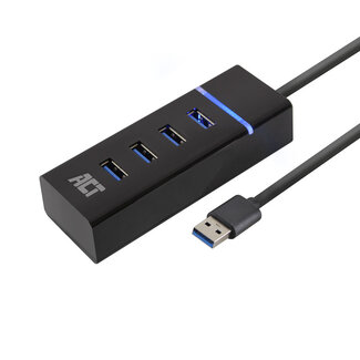 ACT ACT USB hub met 4 poorten - USB3.0 - busgevoed / zwart - 0,50 meter