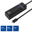 ACT USB-C hub met 4 poorten - busgevoed - USB3.0 / zwart - 0,30 meter