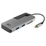 ACT USB-C hub met 3x USB-A, 1x USB-C PD 60W poort en kaartlezer - compact - USB3.0 / aluminium - 0,15 meter