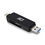 ACT USB Cardreader met USB-C/USB-A connector en 2 kaartsleuven - voor (Micro) SD/TF/MMC - USB3.0