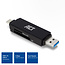 ACT USB Cardreader met USB-C/USB-A connector en 2 kaartsleuven - voor (Micro) SD/TF/MMC - USB3.0