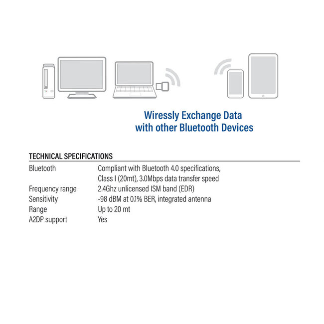 ACT USB-A - Bluetooth 4.0 + EDR dongle
