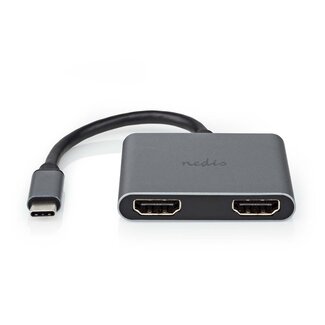 Nedis Nedis USB-C naar 2x HDMI 4K 30Hz adapter / zwart - 0,10 meter