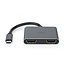 Nedis USB-C naar 2x HDMI 4K 30Hz adapter / zwart - 0,10 meter