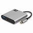 ACT USB-C naar HDMI 4K 30Hz, USB-A en USB-C PD 60W adapter / aluminium - 0,15 meter