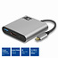 ACT USB-C naar HDMI 4K 30Hz, USB-A en USB-C PD 60W adapter / aluminium - 0,15 meter