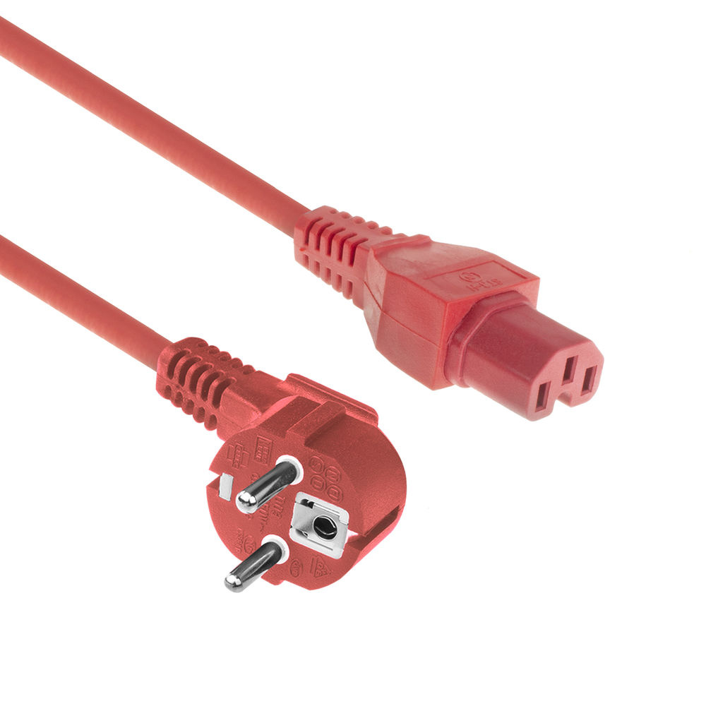 ACT AK5314 electriciteitssnoer Rood 1 m CEE7/7 C15 stekker
