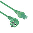 C15 (recht) - CEE 7/7 (haaks) stroomkabel - 3x 0,75mm (rubber) / groen - 1,5 meter