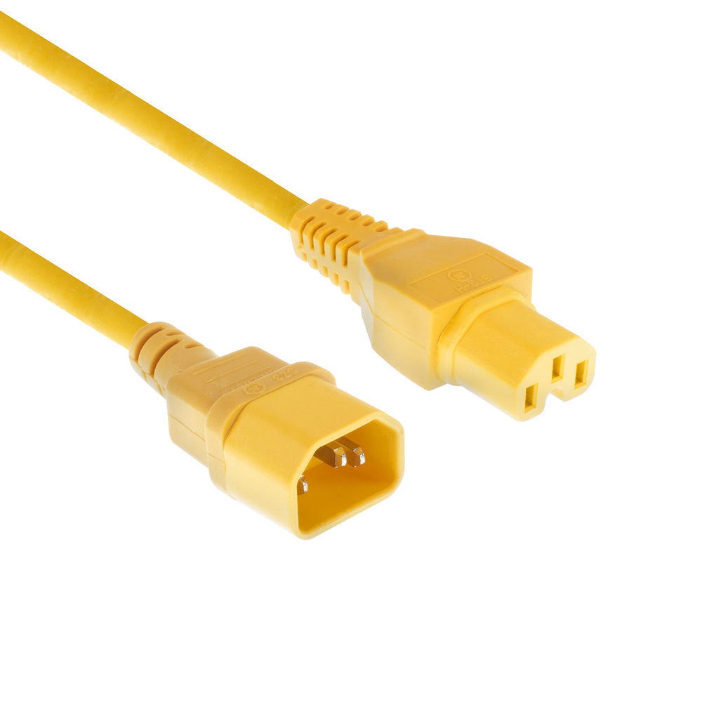 ACT Netsnoer Stroomkabel C14 - C15 | Geel