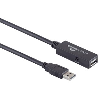 S-Impuls Actieve USB naar USB verlengkabel - incl. DC - USB voedingskabel - USB2.0 - tot 0,5A - 5 meter