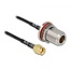 N (v) - RP-SMA (m) inbouw kabel - RG174 - 50 Ohm / zwart - 0,30 meter