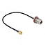 N (v) - RP-SMA (m) inbouw kabel - RG174 - 50 Ohm / zwart - 0,30 meter