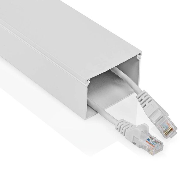 Nedis aluminium kabelgoot met cover - 110 x 6 cm / wit