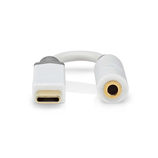 Nedis USB-C naar 3,5mm Jack audio adapter - actief / wit - 0,10 meter