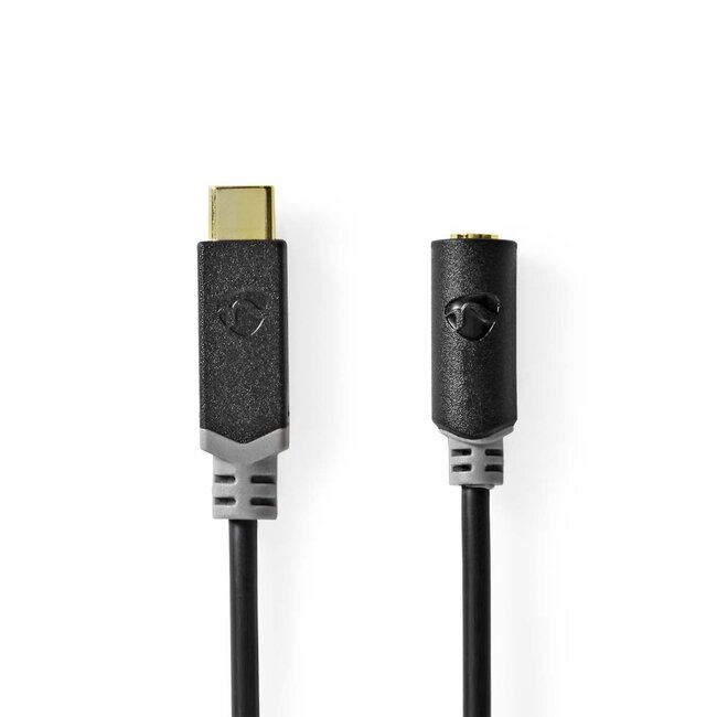 Nedis USB-C naar 3,5mm Jack audio adapter - actief / zwart - 1 meter