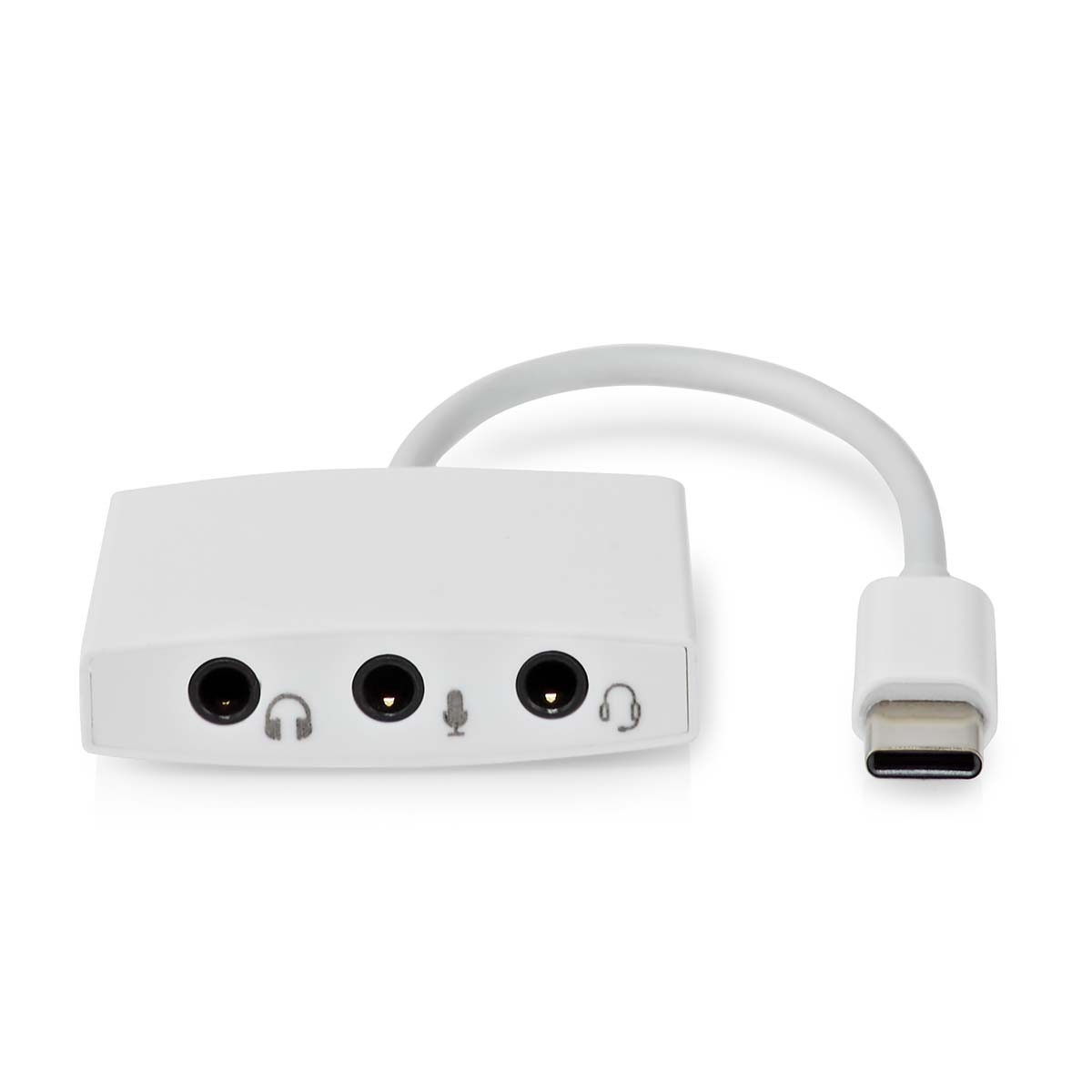 Nedis USB-C™ Adapter - USB 2.0 - USB-C™ Male - 3,5 mm Female - 0.10 m - Rond - Vernikkeld - ABS / PVC - Wit - Doos