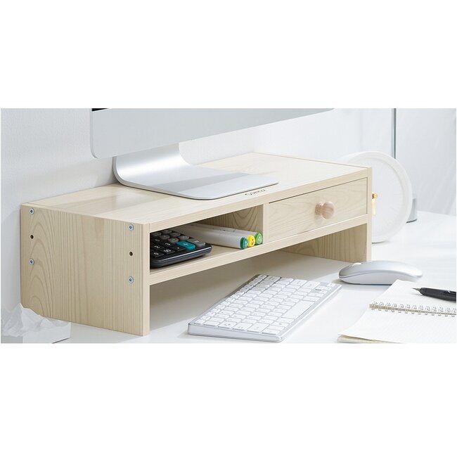Orico ergonomische monitor standaard/verhoger met lade en opbergvak / houtkleur