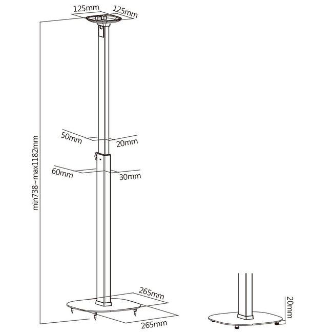 My Wall statief set voor Sonos ONE en ONE SL / wit