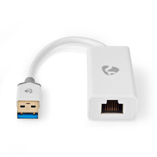 Nedis USB-A naar RJ45 Gigabit Ethernet LAN adapter - USB3.0 - CAT6 / wit - 0,20 meter