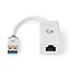 Nedis USB-A naar RJ45 Gigabit Ethernet LAN adapter - USB3.0 - CAT6 / wit - 0,20 meter