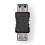 Nedis USB-A (v) - USB-A (v) koppelstuk - USB2.0 / zwart
