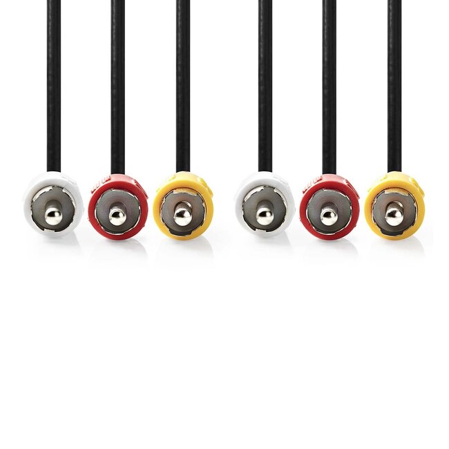 Nedis Tulp composiet audio video kabel / zwart - 1,5 meter