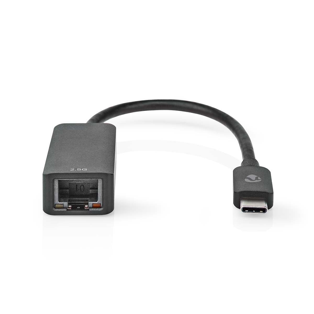 Nedis USB-netwerkadapter - USB 3.2 Gen 1 - 2.5 Gbps - USB-C™ Male - RJ45 Female - 0.20 m - Rond - Vernikkeld - Vertind-Koper - Zwart - Doos