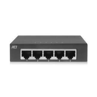 ACT ACT Gigabit Ethernet Switch met 5 poorten - metalen behuizing / zwart